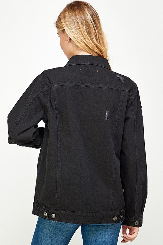 Women's Denim Jacket with Fleece Hoodies