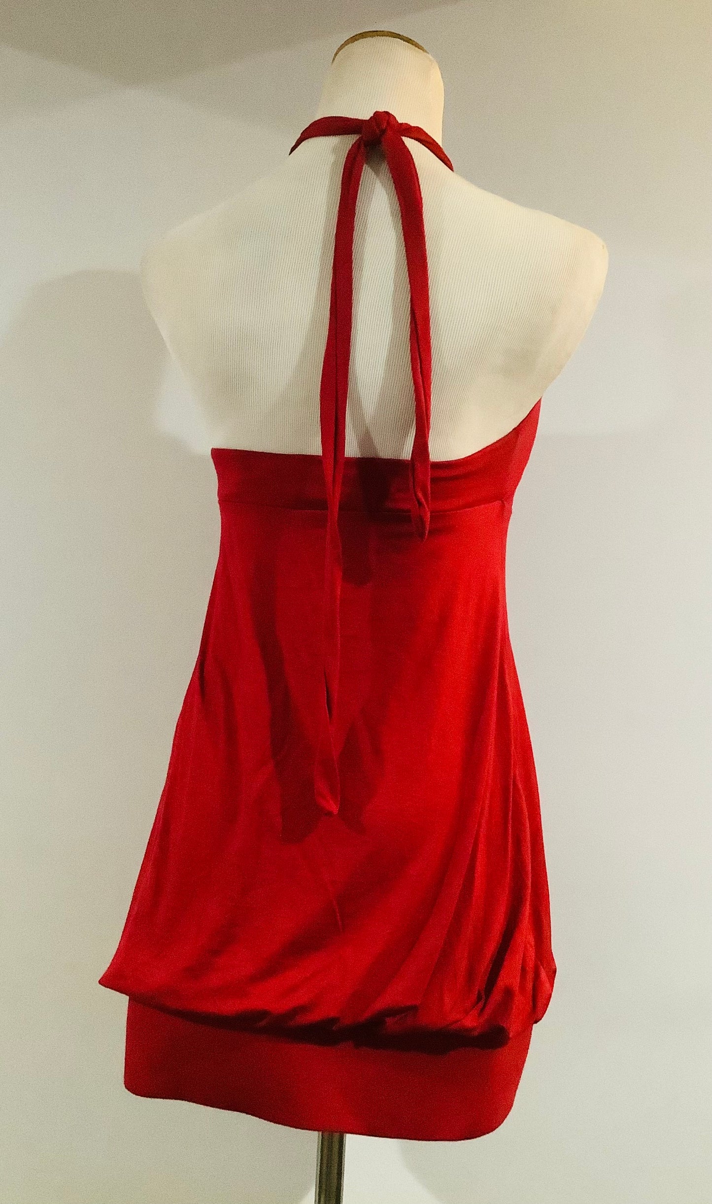 Dolls Kill: Pre-Owned Y2K Bubble Mini Dress -Red- Used