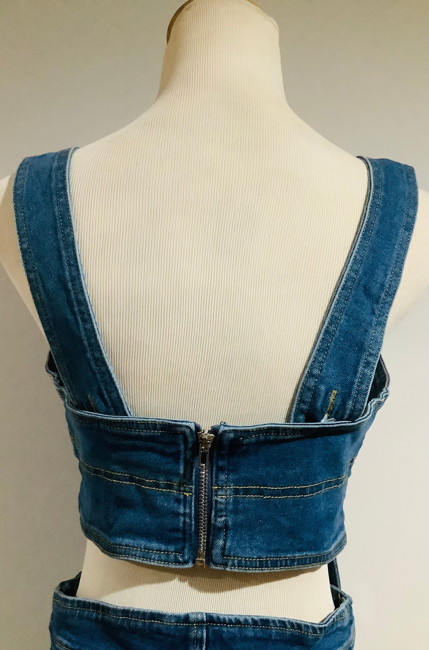 Fashion Nova: Butterfly Wish Denim Short Set-Pre-Owned