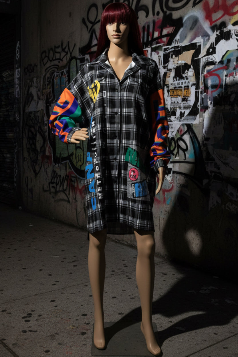 Urban Baddie Plaid Cardigan – Women's Button-Up Oversized Shirt