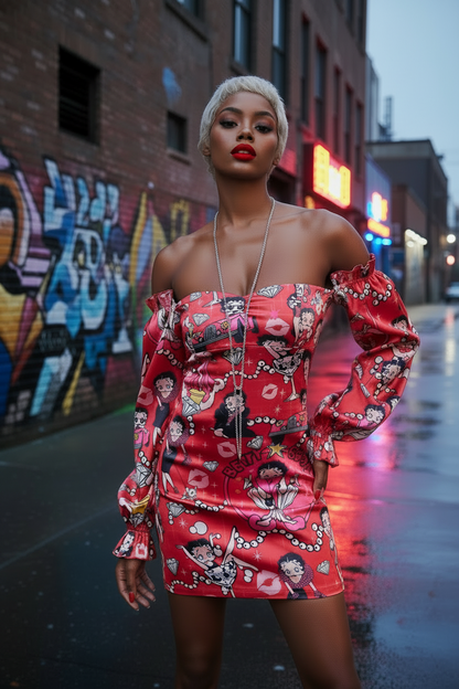 Betty Boop Satin Bodice Dress – Dolls Kill x Betty Boop