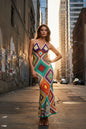 Crochet Knit Maxi Dress | Bohemian Sleeveless Sundress