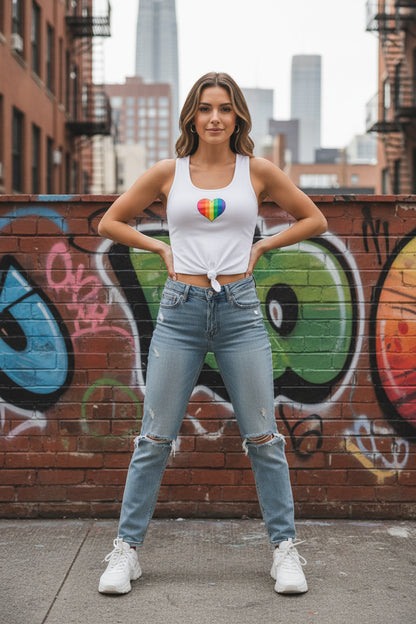 Celebrate Love Glitter Rainbow Tank Top