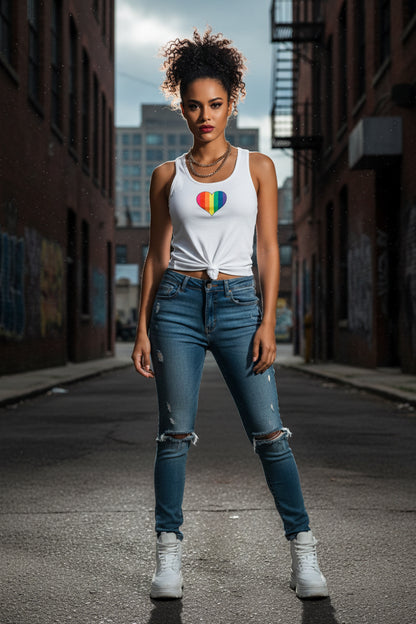 Plus Size Celebrate Love Glitter Rainbow Tank Top - Club EXX