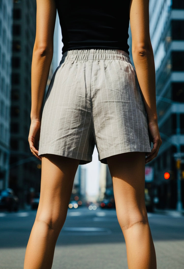 Blashe Pin Stripe High-Waist Shorts-NWT