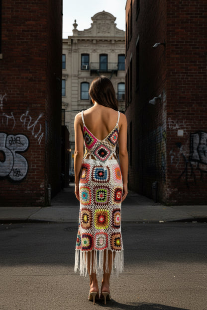 Crochet Granny Square Two-Piece Set – Boho Style | Pre-Owned
