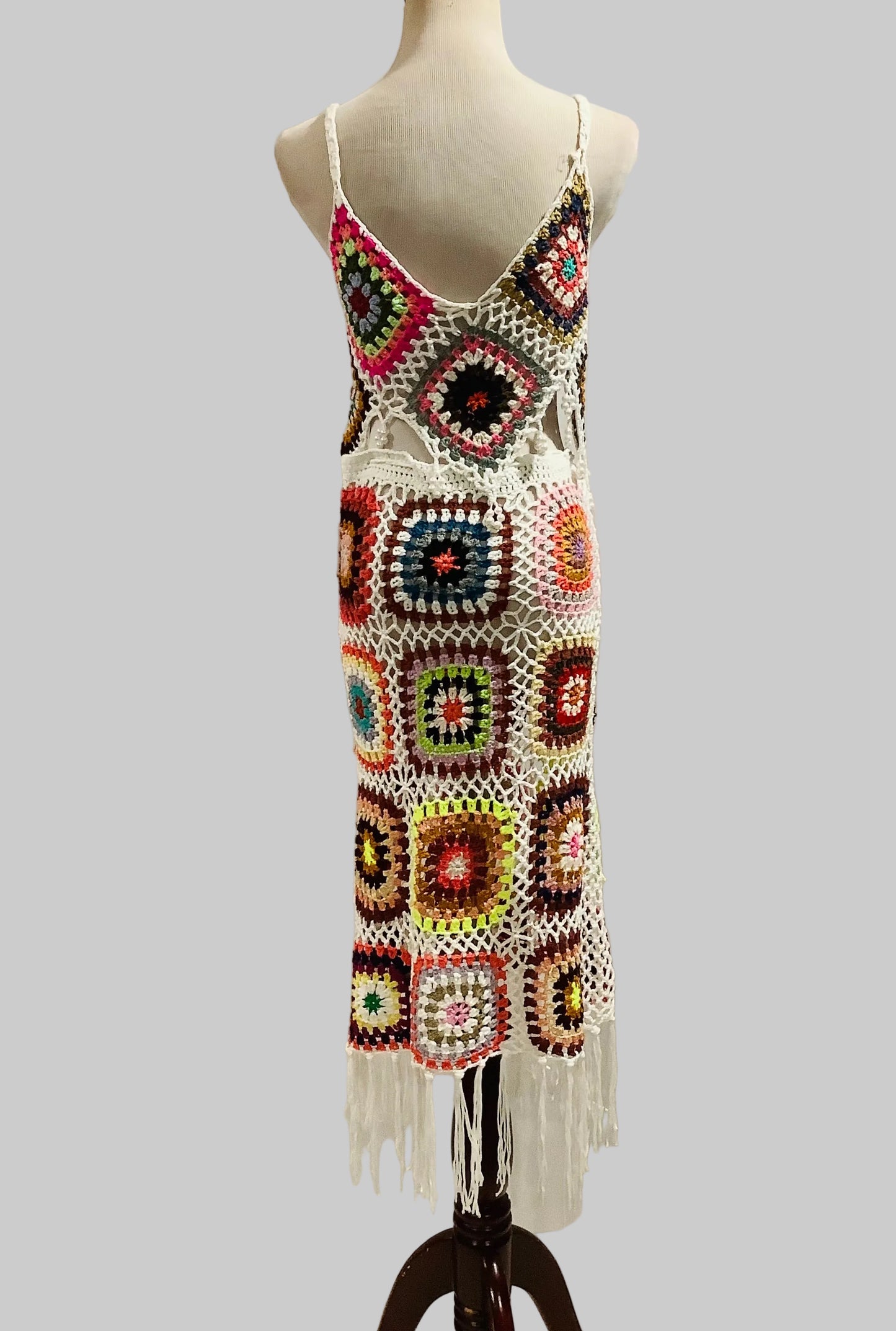 Crochet Granny Square Two-Piece Set – Boho Style | Pre-Owned