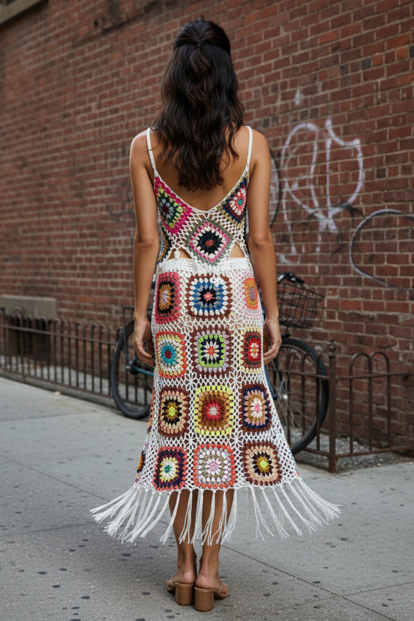 Crochet Granny Square Two-Piece Set – Boho Style | Pre-Owned