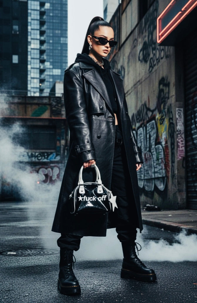 Pretty Honest Bowler Bag – Vinyl Statement Bag by Generation Kiss