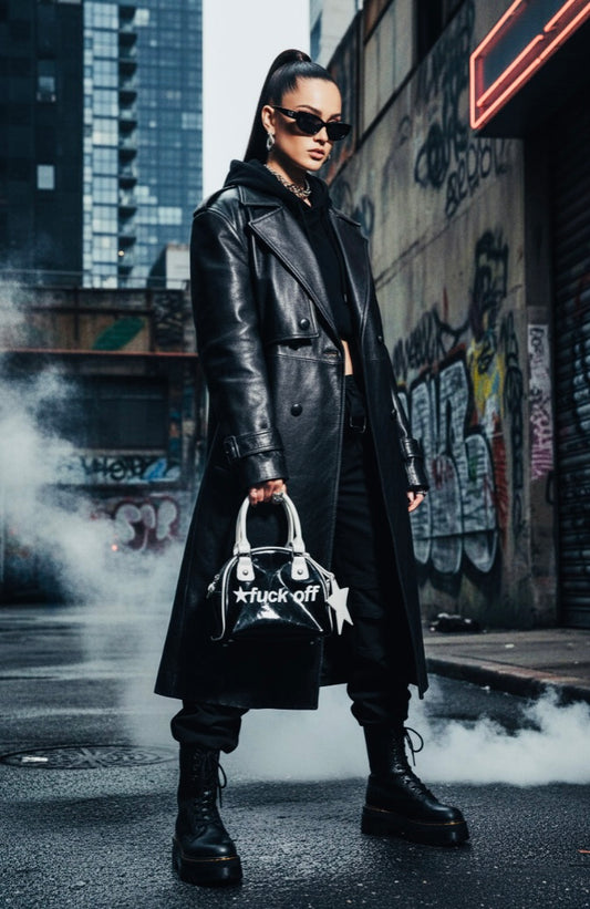 Pretty Honest Bowler Bag – Vinyl Statement Bag by Generation Kiss