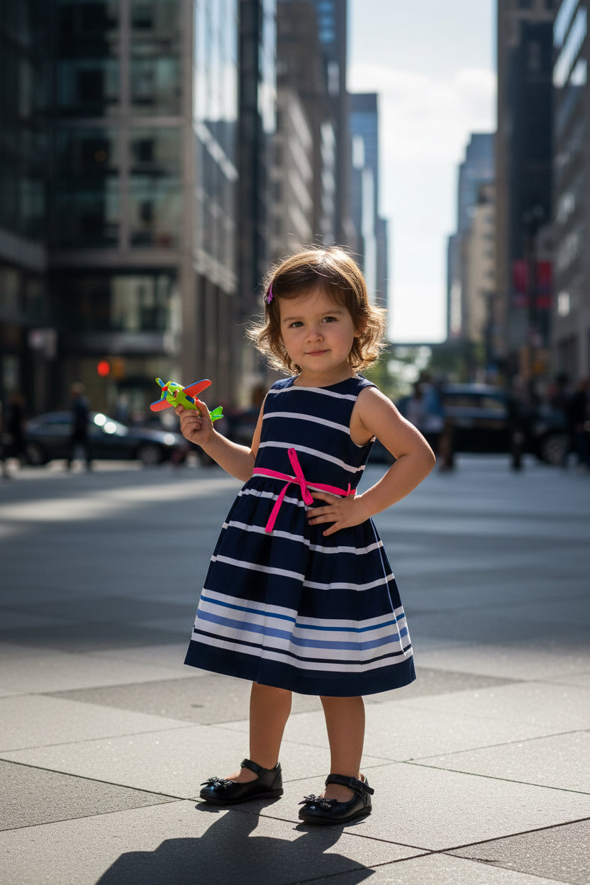 Carter's Baby Girl's Sleeveless Striped Dress – Size 24 Months