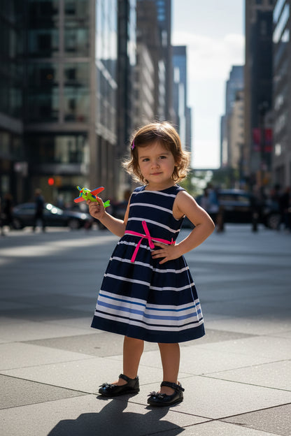 Carter's Baby Girl's Sleeveless Striped Dress – Size 24 Months
