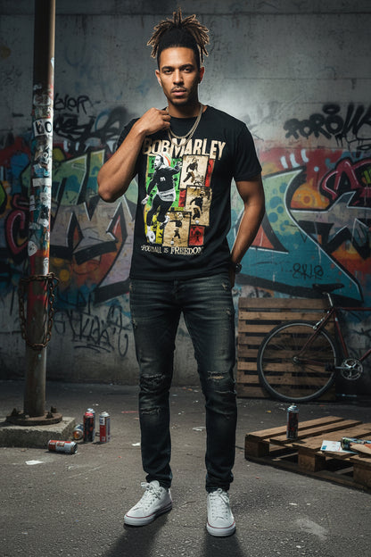 Bob Marley Football Is Freedom Graphic Soccer T-Shirt