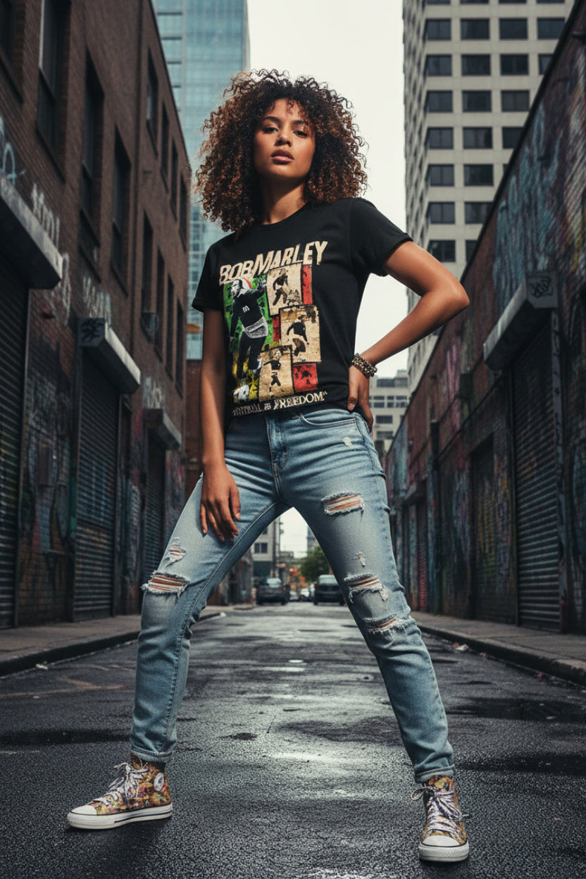 Bob Marley Football Is Freedom Graphic Soccer T-Shirt