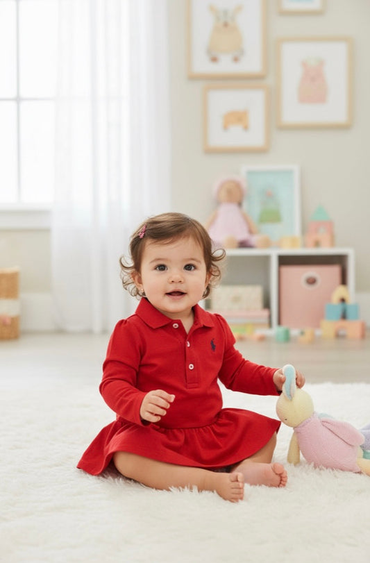 Ralph Lauren Stretch Polo Bloomer Set – Baby Girl 3 & 6 Months