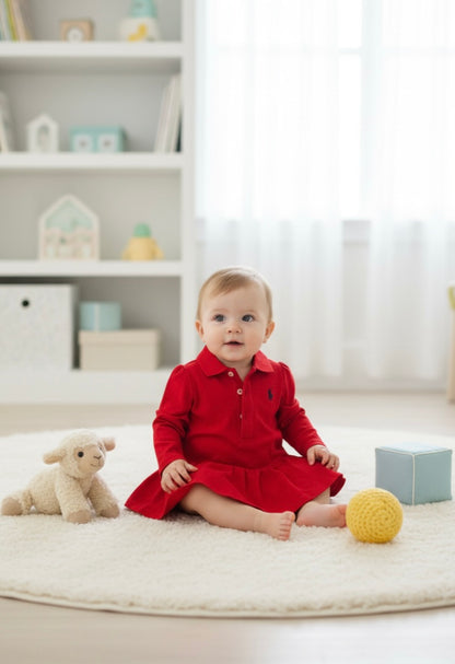 Ralph Lauren Stretch Polo Bloomer Set – Baby Girl 3 & 6 Months