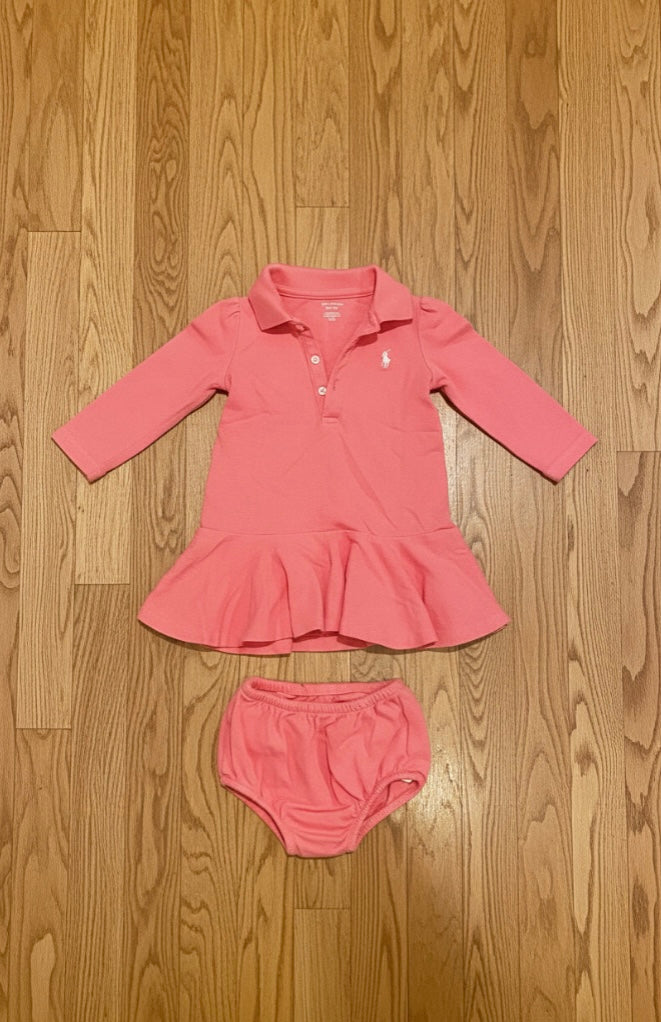 Ralph Lauren Stretch Polo Bloomer Set – Baby Girl 3 & 6 Months