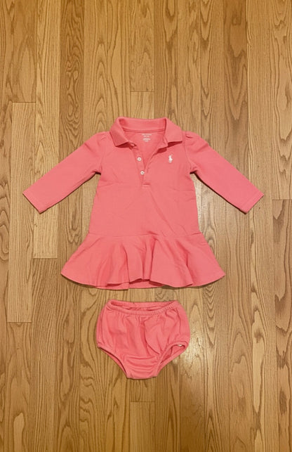 Ralph Lauren Stretch Polo Bloomer Set – Baby Girl 3 & 6 Months