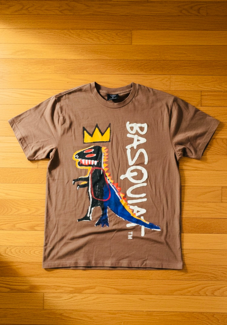 Basquiat Graphic Tee – Brown | Jean-Michel Basquiat Art Print T-Shirt