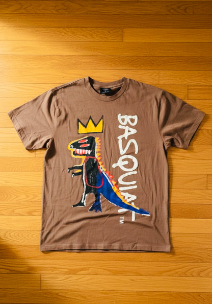 Basquiat Graphic Tee – Brown | Jean-Michel Basquiat Art Print T-Shirt