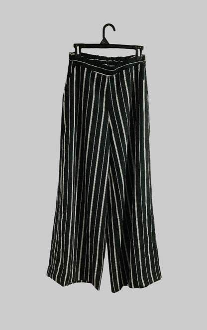 Blissful Breeze Striped Palazzo Pants – High Waist Wide Leg