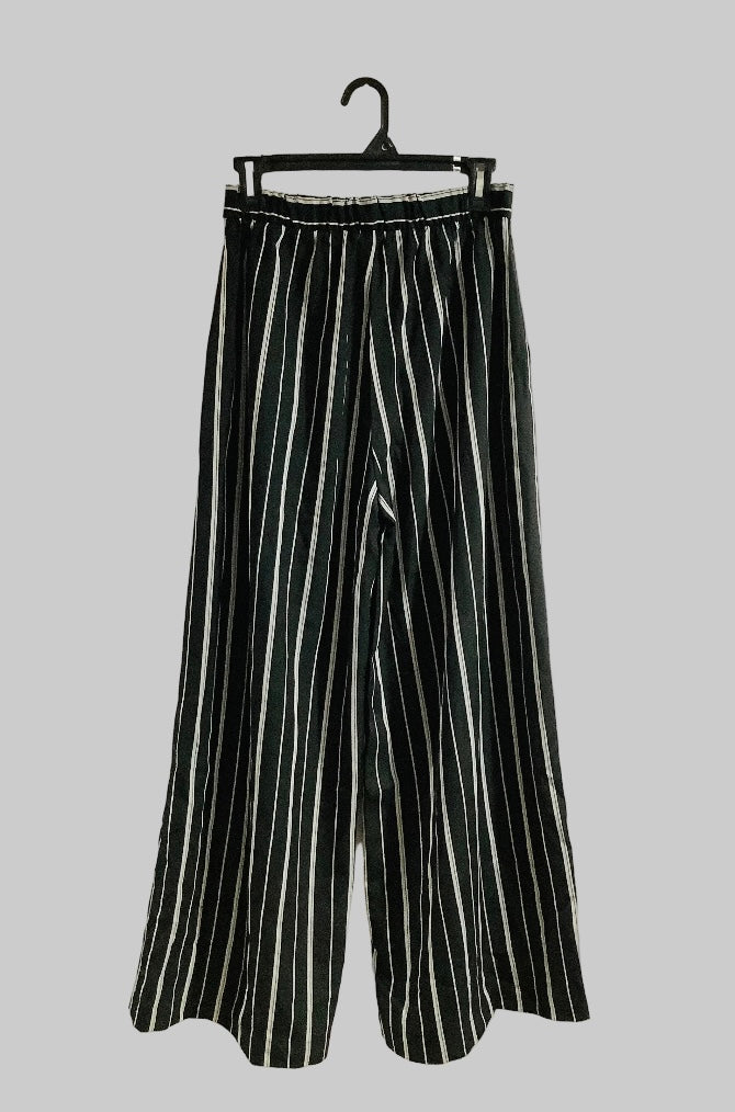 Blissful Breeze Striped Palazzo Pants – High Waist Wide Leg