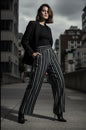 Blissful Breeze Striped Palazzo Pants – High Waist Wide Leg
