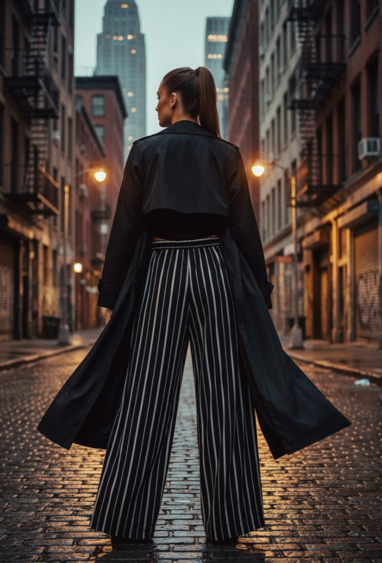 Blissful Breeze Striped Palazzo Pants – High Waist Wide Leg