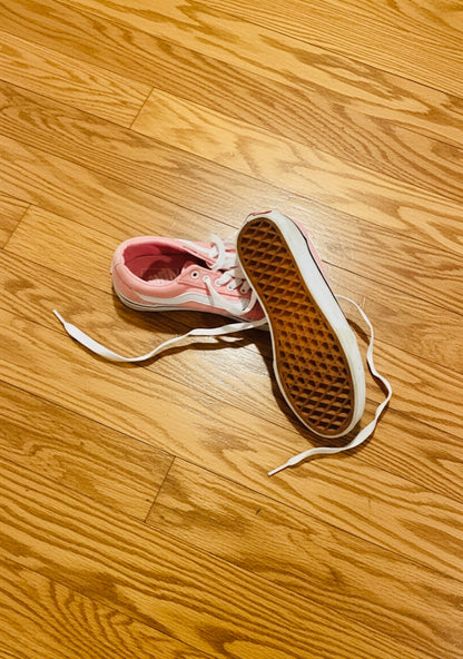 Vans Girls' Ward Canvas Sneakers – Powder Pink & White-Pre-Owned
