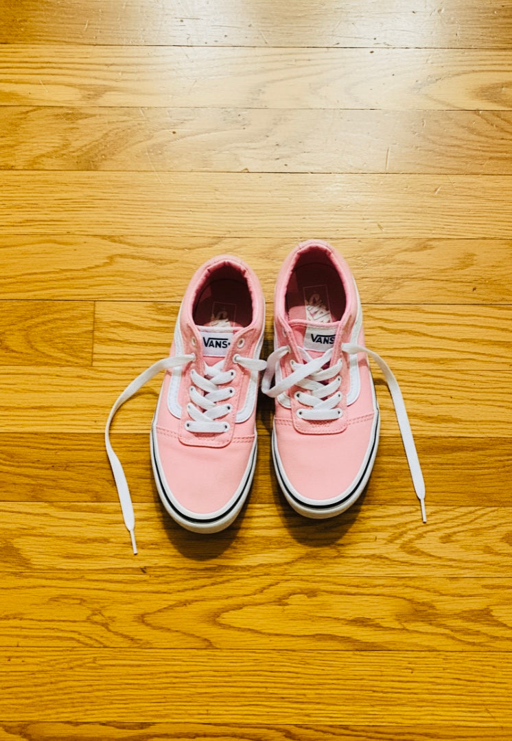 Vans Girls' Ward Canvas Sneakers – Powder Pink & White-Pre-Owned