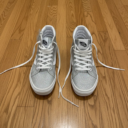 Vans Toddler Sk8-Hi Side Zip Sneaker – Glitter Silver (Pre-Owned)