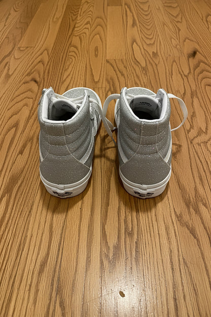 Vans Toddler Sk8-Hi Side Zip Sneaker – Glitter Silver (Pre-Owned)