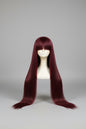 Wine Red Straight Wig | Heat Resistant Synthetic – Pre-Owned