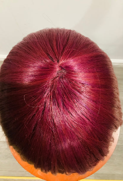 Wine Red Straight Wig | Heat Resistant Synthetic – Pre-Owned