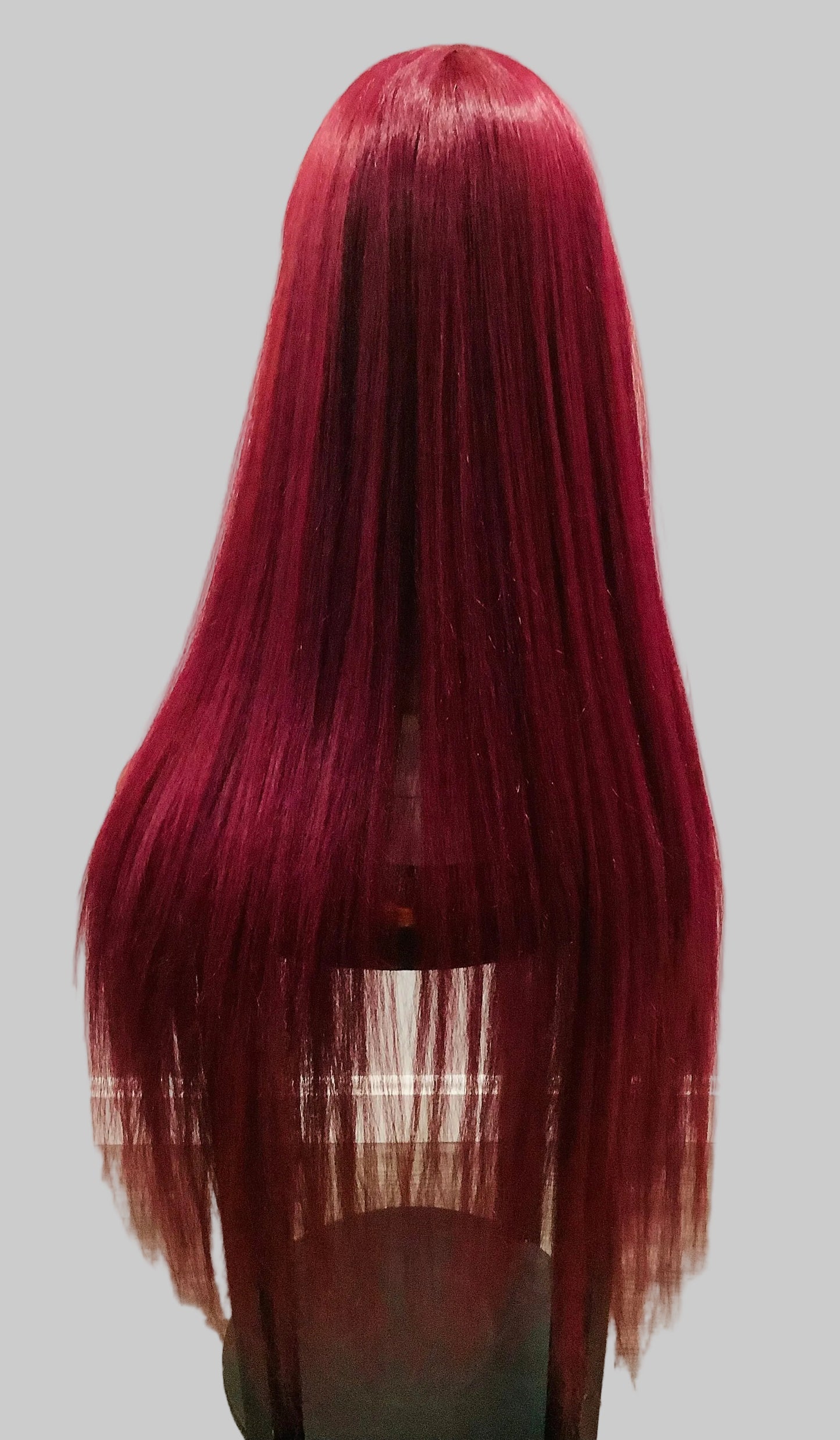 Wine Red Straight Wig | Heat Resistant Synthetic – Pre-Owned