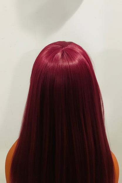 Wine Red Straight Wig | Heat Resistant Synthetic – Pre-Owned