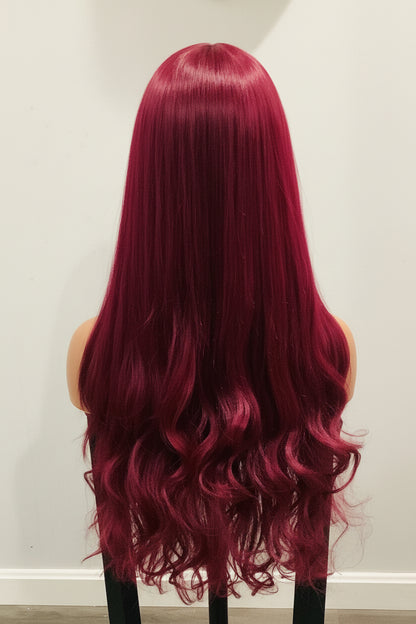 Wine Red Straight Wig | Heat Resistant Synthetic – Pre-Owned