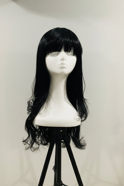 Black Synthetic Wig with Bangs | Heat-Resistant | 18" & 24" | Belle Allure Collection