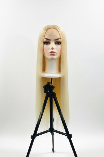 Platinum Blonde HD Lace Frontal Wig – Heat Friendly Synthetic | Belle Allure