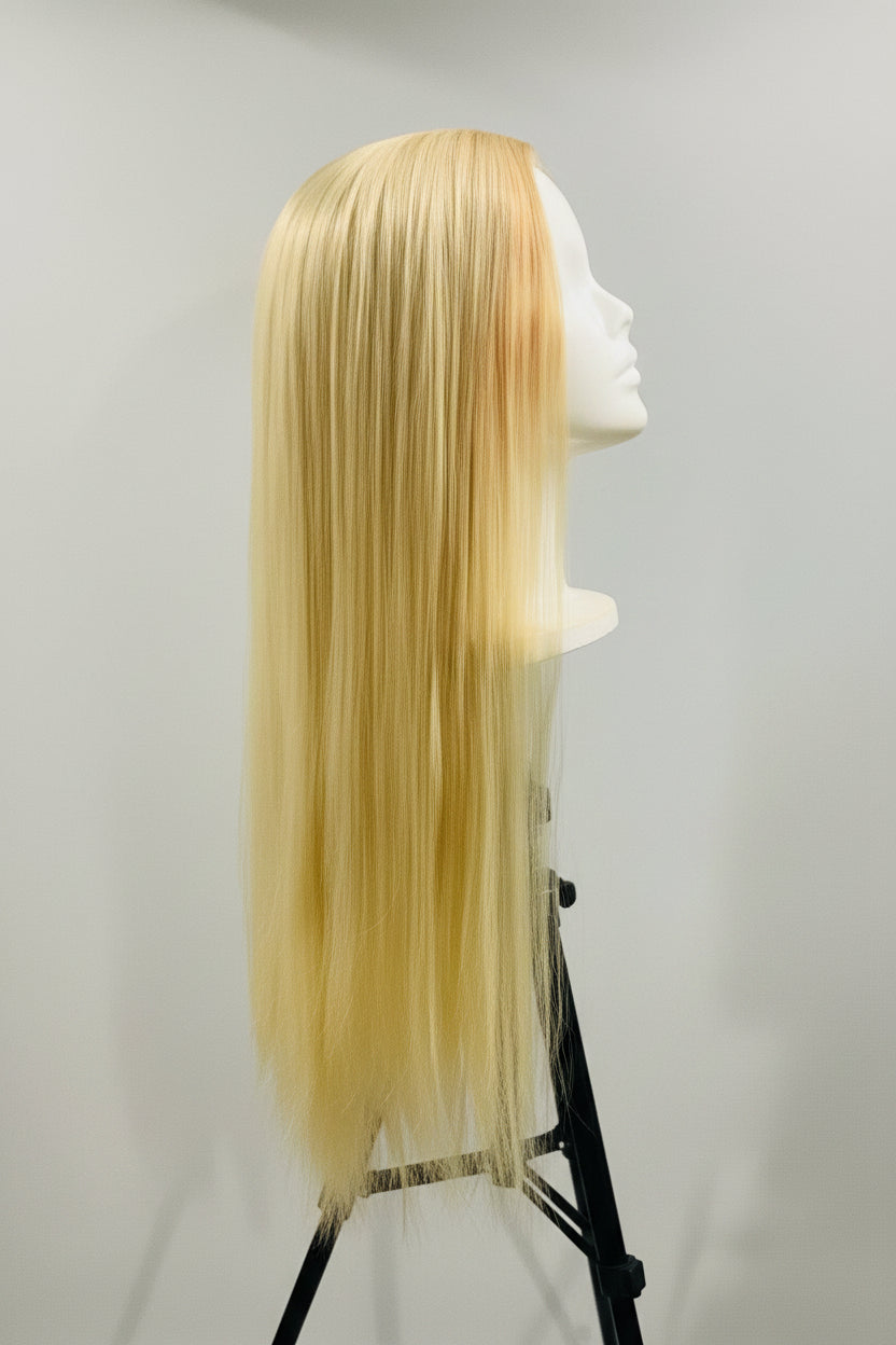 Platinum Blonde HD Lace Frontal Wig – Heat Friendly Synthetic | Belle Allure