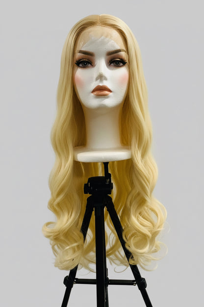 Platinum Blonde HD Lace Frontal Wig – Heat Friendly Synthetic | Belle Allure