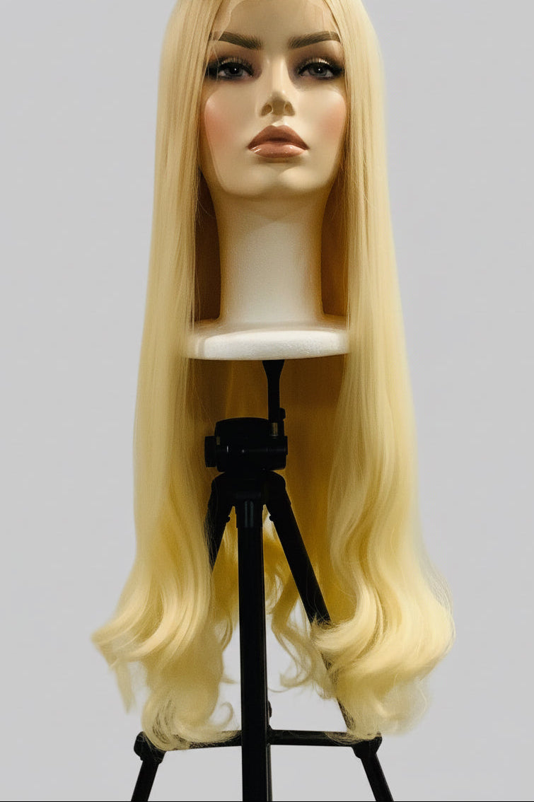 Platinum Blonde HD Lace Frontal Wig – Heat Friendly Synthetic | Belle Allure
