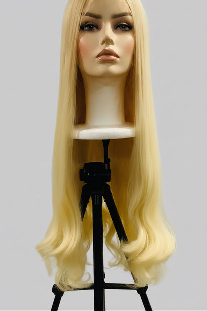 Platinum Blonde HD Lace Frontal Wig – Heat Friendly Synthetic | Belle Allure