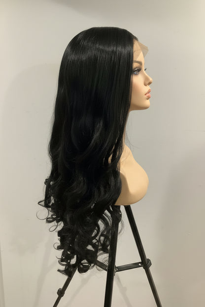 Black Lace Front Wig | Long Wavy Human Blend Hair | 30" & 32"