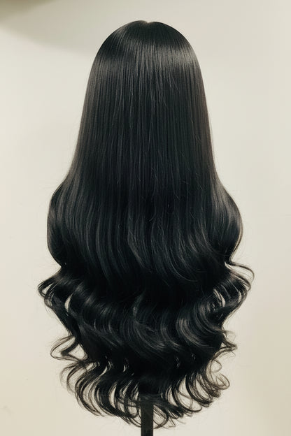 Skunk Highlight Wig – Two-Tone Black & Blonde Human Blend