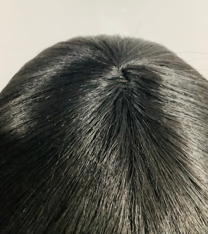 Skunk Highlight Wig – Two-Tone Black & Blonde Human Blend