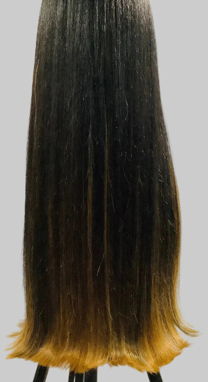 Ombré 1B/27 Human Blend Straight Wig with Bangs | Pre-Owned