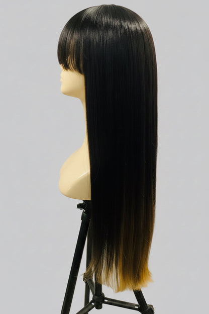 Ombré 1B/27 Human Blend Straight Wig with Bangs | Pre-Owned