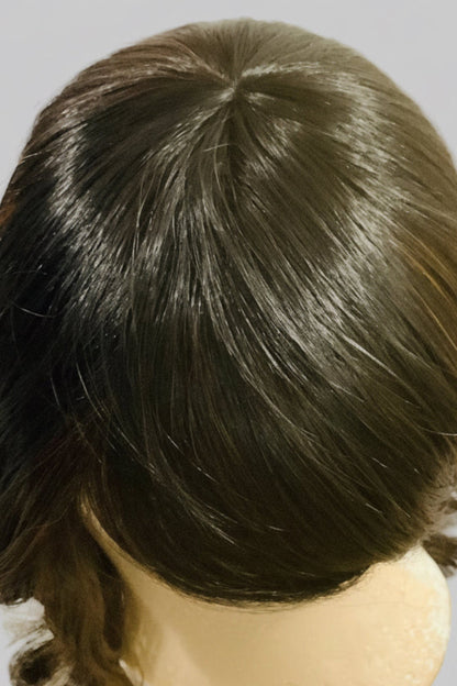 Pre-Owned Black & Brown Layered Wig with Flipped Side Bangs | Heat-Friendly Synthetic