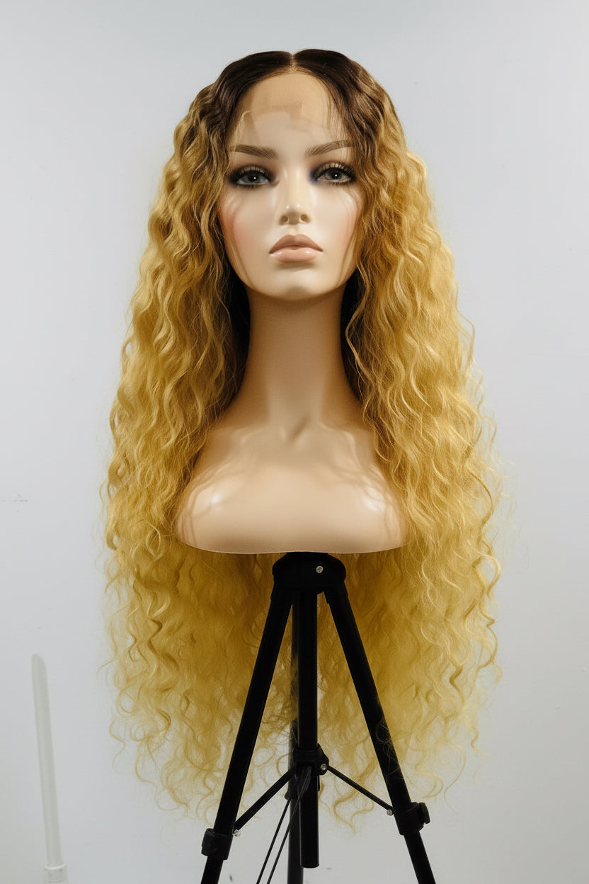 Pre-Owned Ombre Deep Wave Lace Part Wig, 32–42 Inch